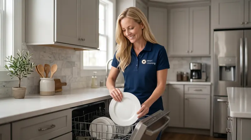 Pearl cleaner loading the dishwasher